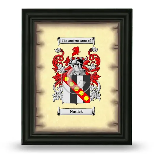 Nudick Coat of Arms Framed - Black