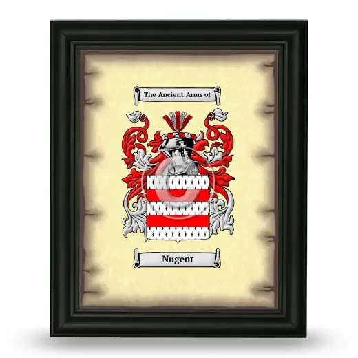 Nugent Coat of Arms Framed - Black