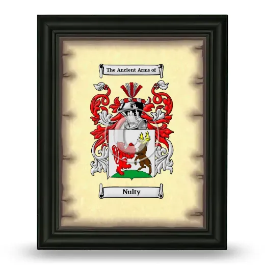 Nulty Coat of Arms Framed - Black
