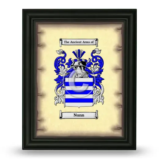 Nunn Coat of Arms Framed - Black