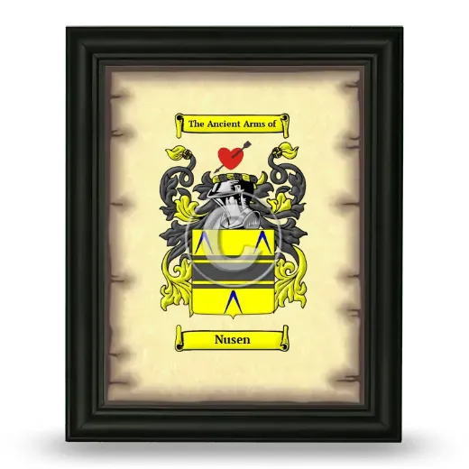 Nusen Coat of Arms Framed - Black