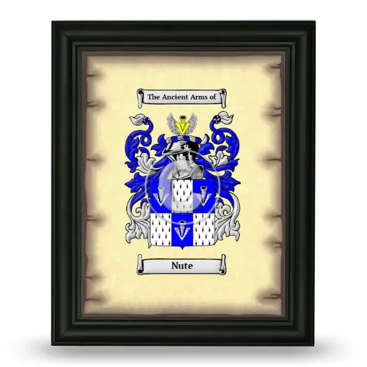 Nute Coat of Arms Framed - Black