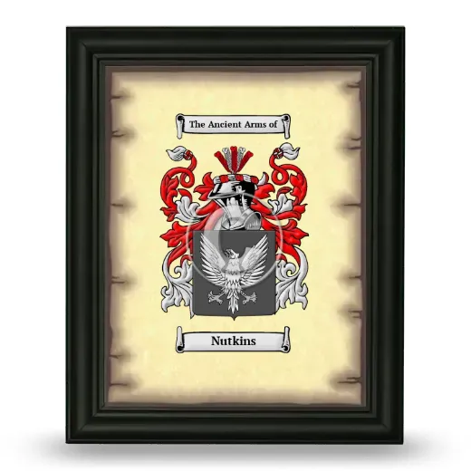 Nutkins Coat of Arms Framed - Black