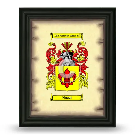 Nuzzi Coat of Arms Framed - Black