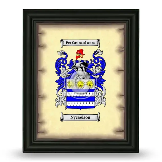 Nycaelson Coat of Arms Framed - Black