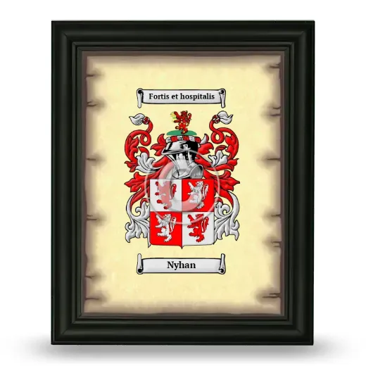 Nyhan Coat of Arms Framed - Black