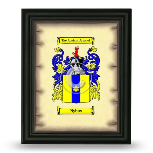 Nyhus Coat of Arms Framed - Black