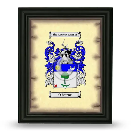 O beirne Coat of Arms Framed - Black