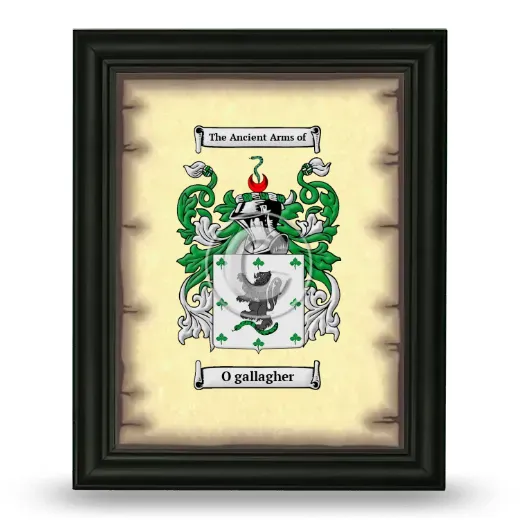 O gallagher Coat of Arms Framed - Black