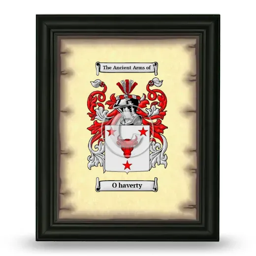 O haverty Coat of Arms Framed - Black