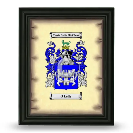 O kelly Coat of Arms Framed - Black