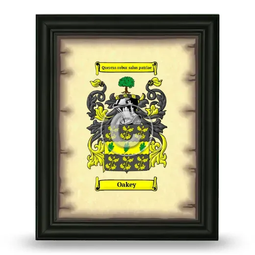 Oakey Coat of Arms Framed - Black