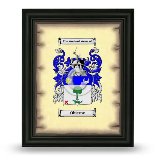 Obierne Coat of Arms Framed - Black