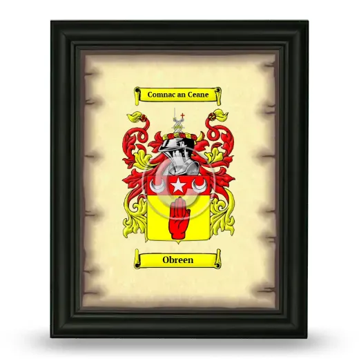 Obreen Coat of Arms Framed - Black