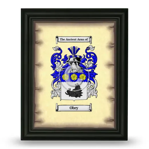 Obry Coat of Arms Framed - Black