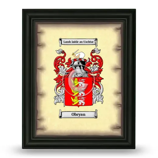 Obryan Coat of Arms Framed - Black