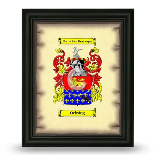 Ocksing Coat of Arms Framed - Black