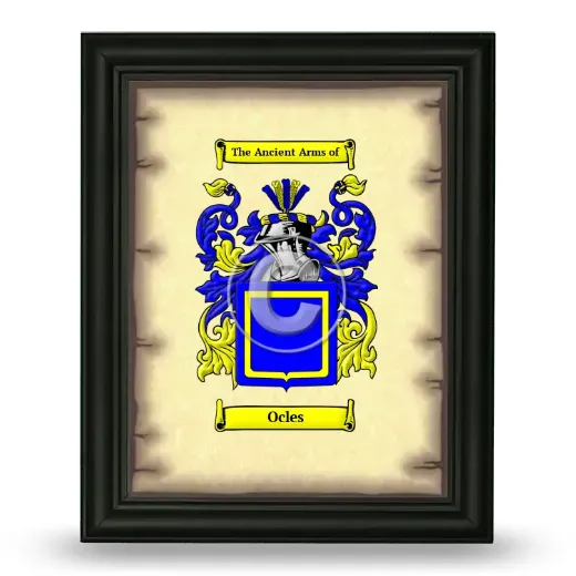 Ocles Coat of Arms Framed - Black