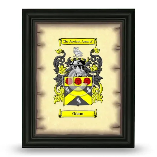 Odam Coat of Arms Framed - Black
