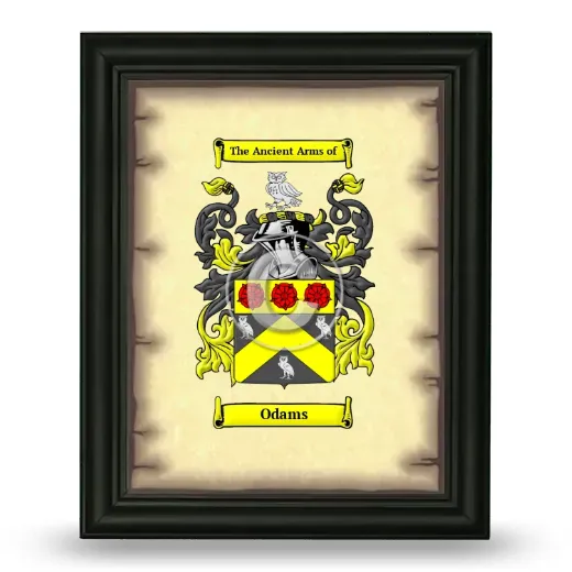 Odams Coat of Arms Framed - Black