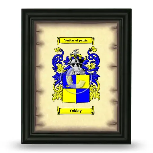 Odday Coat of Arms Framed - Black