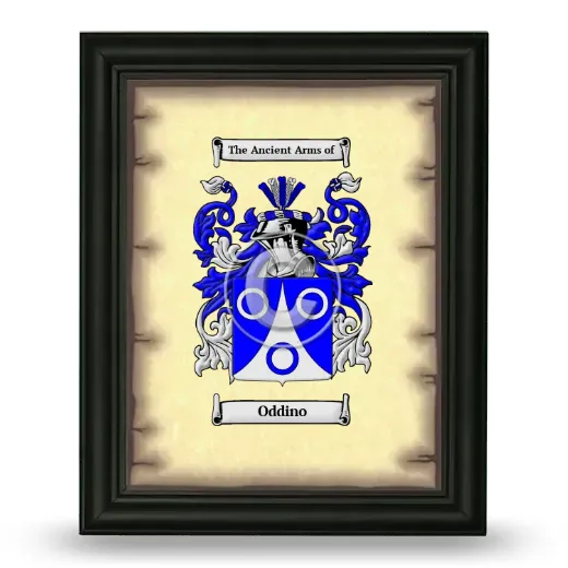 Oddino Coat of Arms Framed - Black