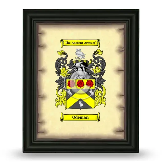 Odeman Coat of Arms Framed - Black
