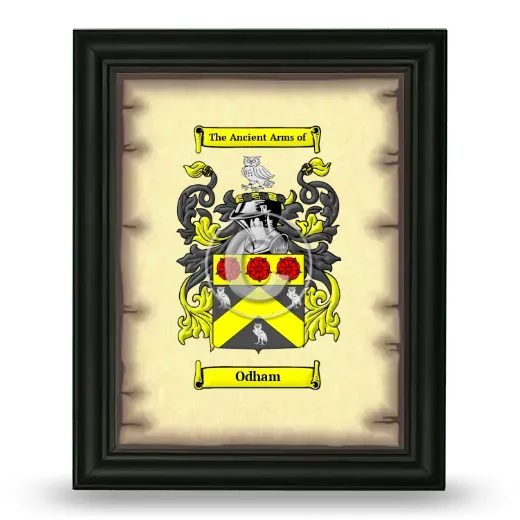 Odham Coat of Arms Framed - Black