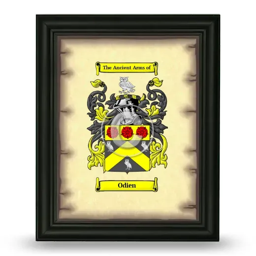 Odien Coat of Arms Framed - Black