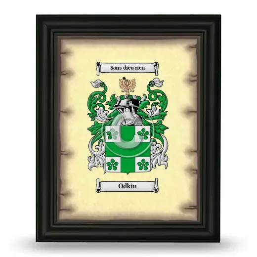 Odkin Coat of Arms Framed - Black