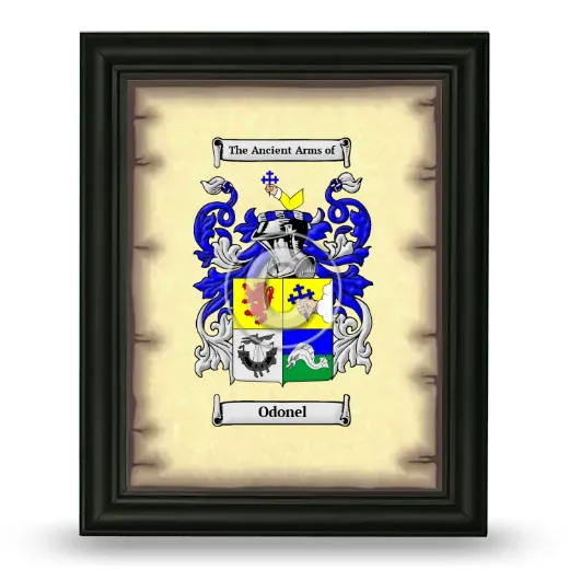 Odonel Coat of Arms Framed - Black