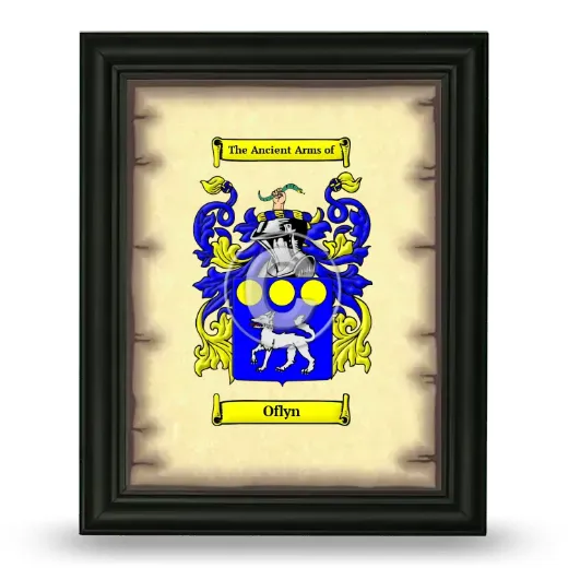 Oflyn Coat of Arms Framed - Black