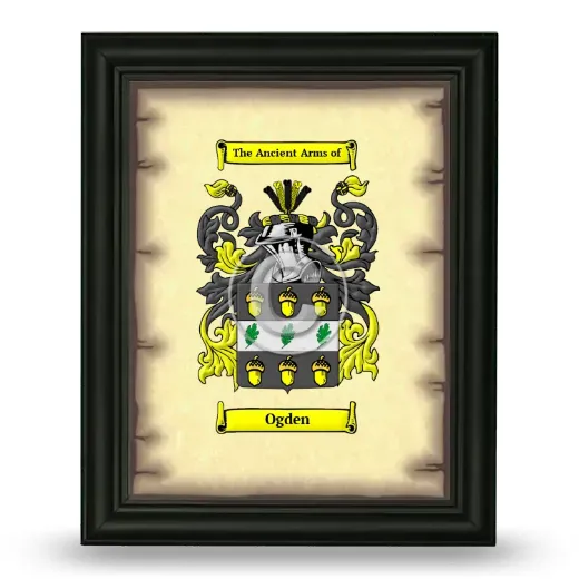 Ogden Coat of Arms Framed - Black
