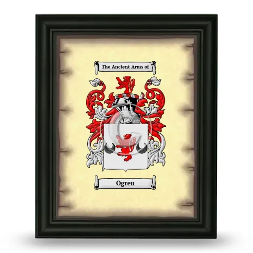Ogren Coat of Arms Framed - Black