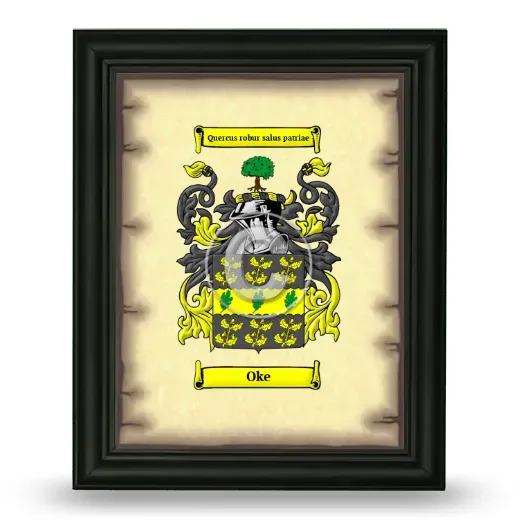 Oke Coat of Arms Framed - Black