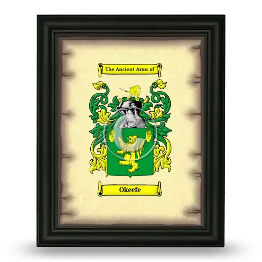 Okeefe Coat of Arms Framed - Black