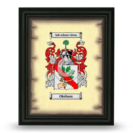 Okeham Coat of Arms Framed - Black