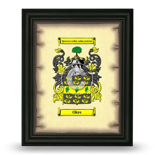 Okes Coat of Arms Framed - Black