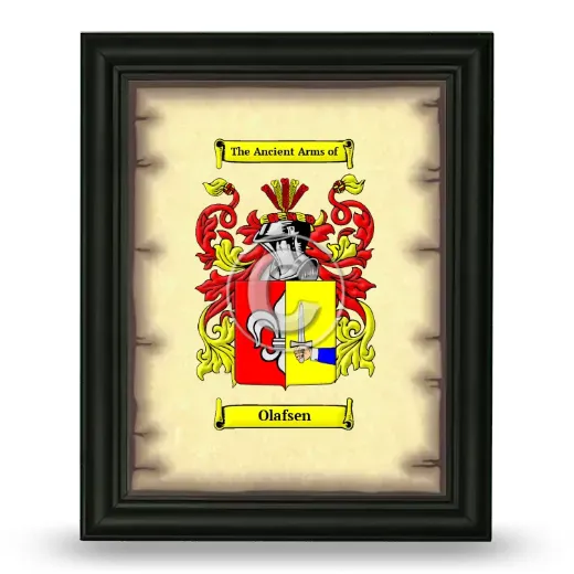 Olafsen Coat of Arms Framed - Black