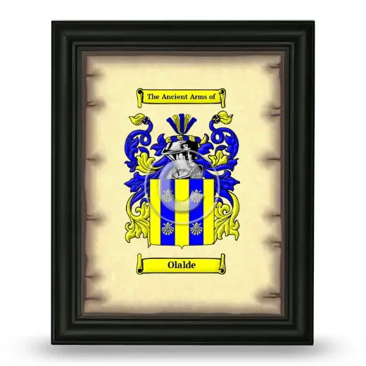 Olalde Coat of Arms Framed - Black