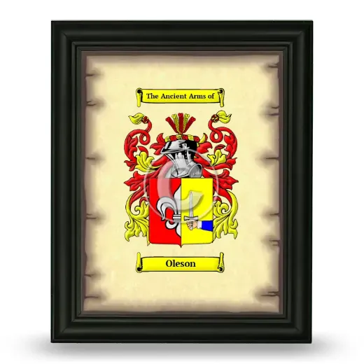 Oleson Coat of Arms Framed - Black