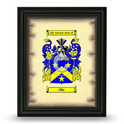 Olie Coat of Arms Framed - Black