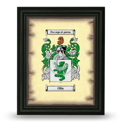 Olin Coat of Arms Framed - Black