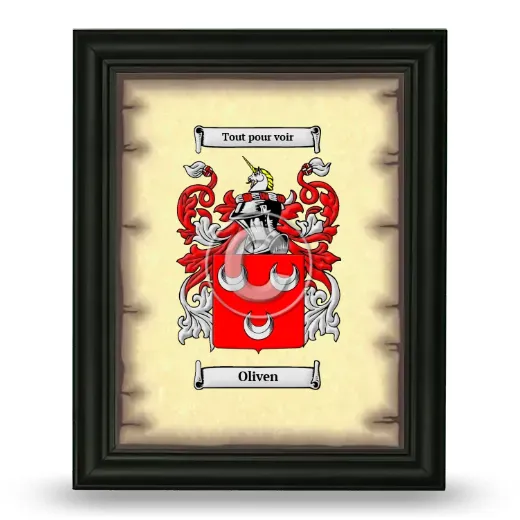 Oliven Coat of Arms Framed - Black