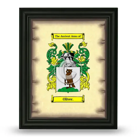 Oliver. Coat of Arms Framed - Black