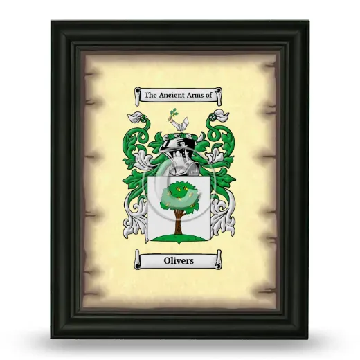 Olivers Coat of Arms Framed - Black