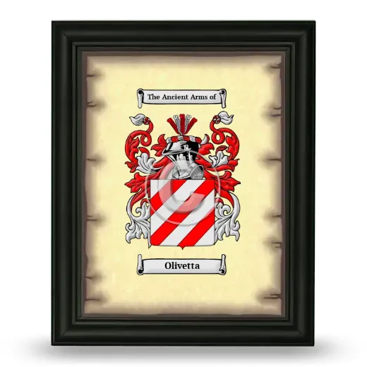 Olivetta Coat of Arms Framed - Black
