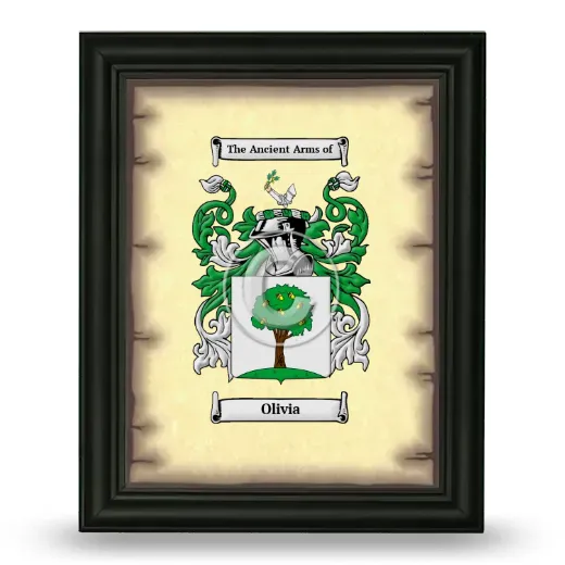 Olivia Coat of Arms Framed - Black