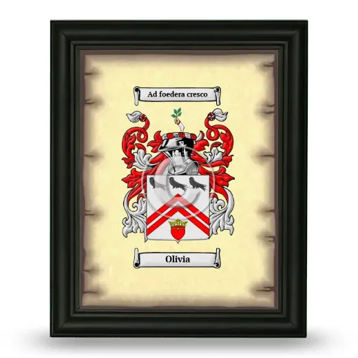 Olivia Coat of Arms Framed - Black