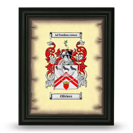 Oliviers Coat of Arms Framed - Black